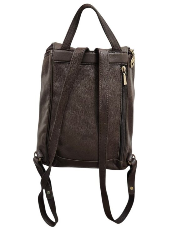 Longchamp Leather Backpack Brown Pebbled Leather Travel Daypack Convertible Bag main image 8